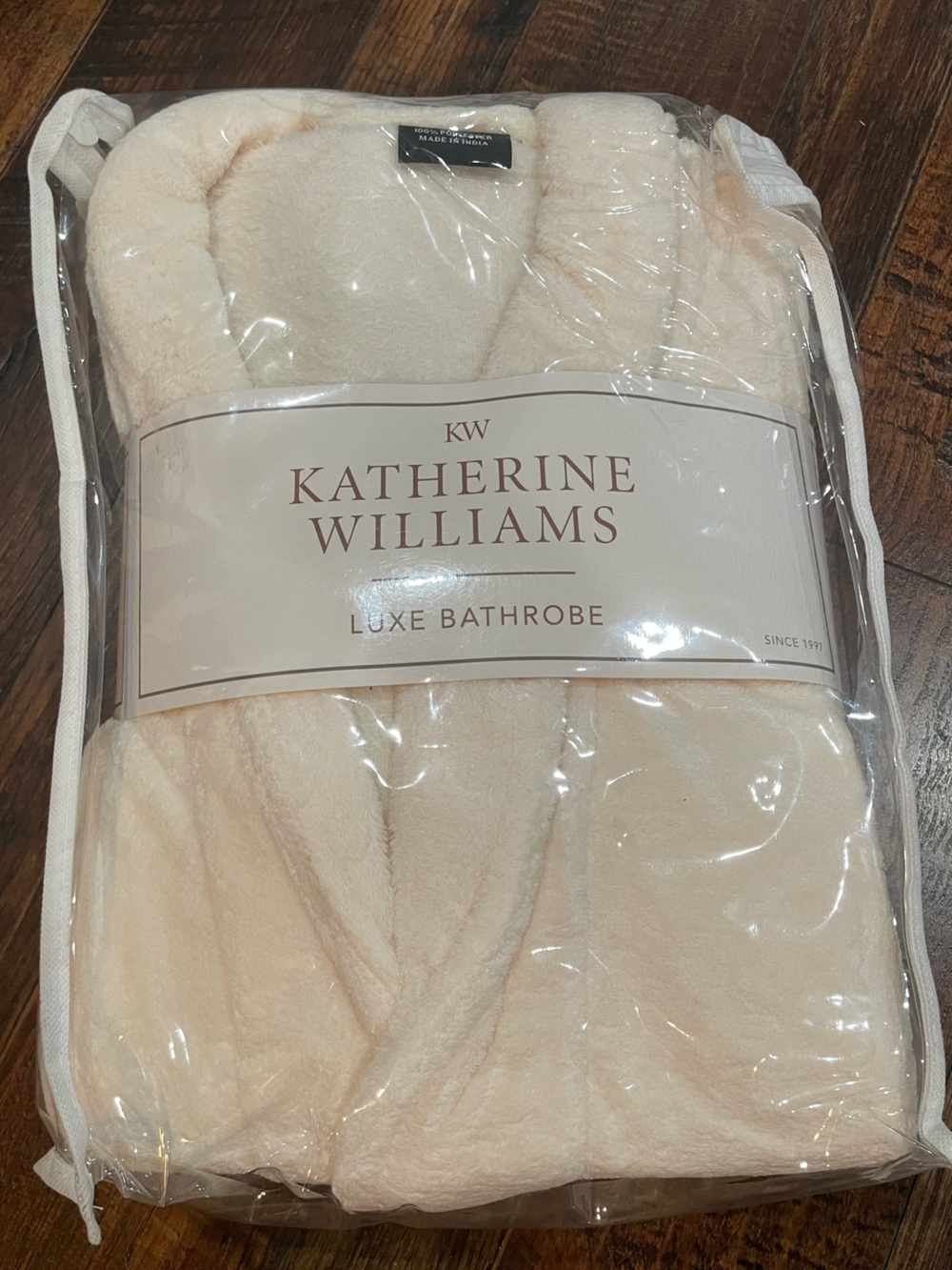 Katherine Williams Cream Luxe Bathrobe - Plush Women's Robe. New comfy home bath